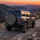 Leopard Pattern Skin Gray Custom Jeep Wheel Cover With Camera Hole