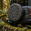 Leopard Pattern Skin Gray Custom Jeep Wheel Cover With Camera Hole