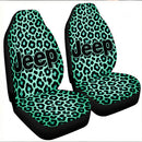 Leopard Pattern Skin Green Custom Car Seat Covers Decor Protectors
