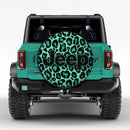 Leopard Pattern Skin Mint Custom Jeep Wheel Cover With Camera Hole