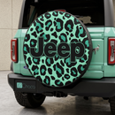 Leopard Pattern Skin Mint Custom Jeep Wheel Cover With Camera Hole