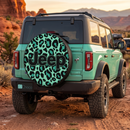 Leopard Pattern Skin Mint Custom Jeep Wheel Cover With Camera Hole