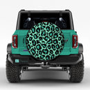 Leopard Pattern Skin Mint Custom Jeep Wheel Cover With Camera Hole