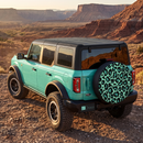 Leopard Pattern Skin Mint Custom Jeep Wheel Cover With Camera Hole