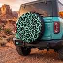 Leopard Pattern Skin Mint Custom Jeep Wheel Cover With Camera Hole