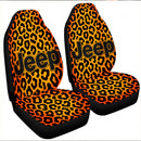 Leopard Pattern Skin Orange Custom Car Seat Covers Decor Protectors