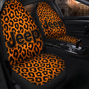 Leopard Pattern Skin Orange Custom Car Seat Covers Decor Protectors