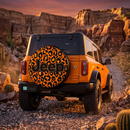 Leopard Pattern Skin Orange Custom Jeep Wheel Cover With Camera Hole