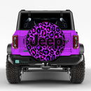 Leopard Pattern Skin Purple Custom Jeep Wheel Cover With Camera Hole