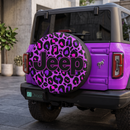 Leopard Pattern Skin Purple Custom Jeep Wheel Cover With Camera Hole