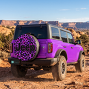 Leopard Pattern Skin Purple Custom Jeep Wheel Cover With Camera Hole