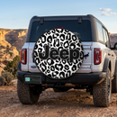 Leopard Pattern Skin White Custom Jeep Wheel Cover With Camera Hole