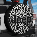 Leopard Pattern Skin White Custom Jeep Wheel Cover With Camera Hole