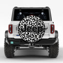 Leopard Pattern Skin White Custom Jeep Wheel Cover With Camera Hole