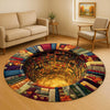 Library Books Round 3D Carpet Round Rug