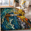 Lighthouse Stained Glass Rectangular Area Rug