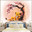 Lion King Simba Cherry Blossom Tapestry