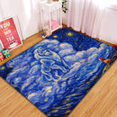 Lion King Starry Night Art Style Rectangular Area Rug