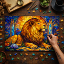 Lion Stained Glass Jigsaw Puzzle