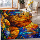 Lion Stained Glass Rectangular Area Rug