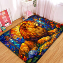 Lion Stained Glass Rectangular Area Rug