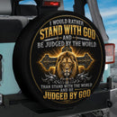 Lion Stand With God Judged By God Car Spare Tire Cover