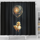 Little Chicken Watercolor Star Night Shower Curtain