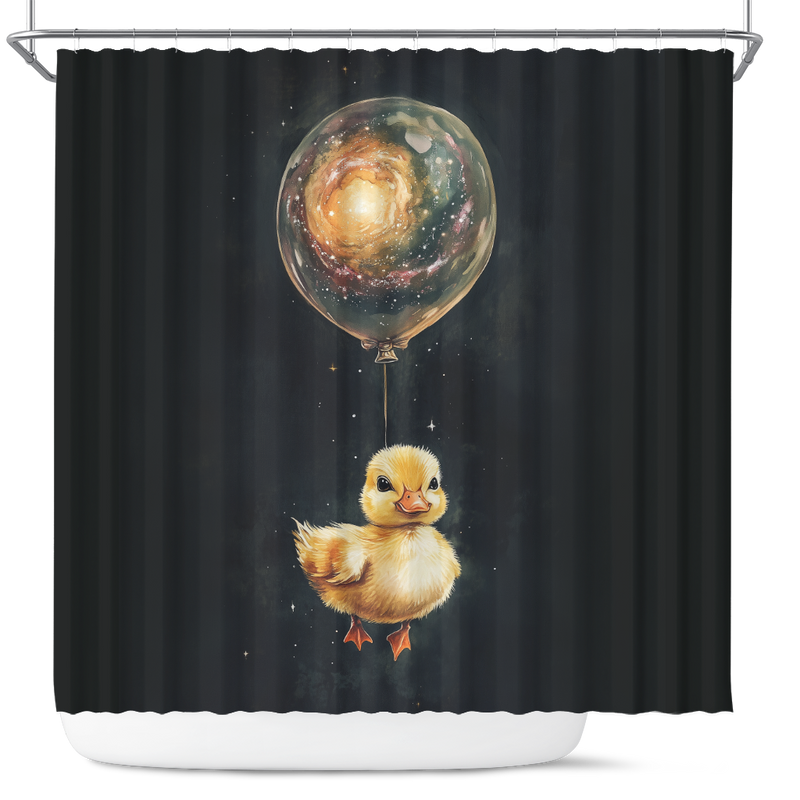Little Chicken Watercolor Star Night Shower Curtain