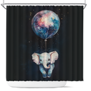 Little Elephant Watercolor Star Night Shower Curtain