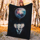 Little Elephant Watercolor Star Night Premium Blanket