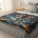 Lucario And Riolu Pokemon Autumn Woven Throw Blanket