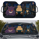 Lucario x Gengar x Snorlax Pokemon Car Auto Sunshades