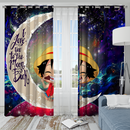 Luffy One Piece Love You To The Moon Galaxy Window Curtain