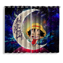 Luffy One Piece Love You To The Moon Galaxy Window Curtain