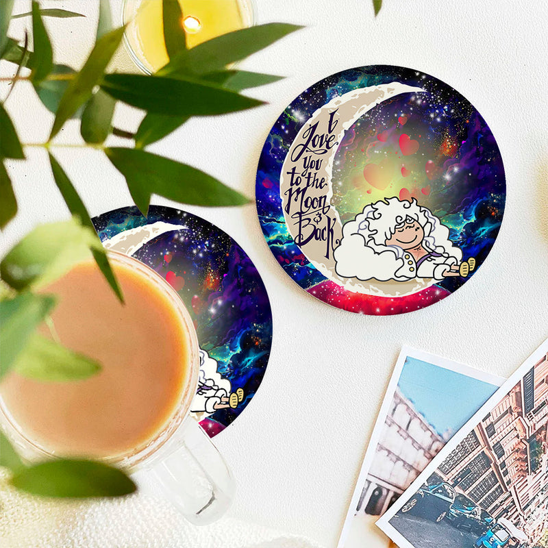 Luffy Gear 5 One Piece Love You To The Moon Galaxy Ceramic Decor Coaster - Gift Idea