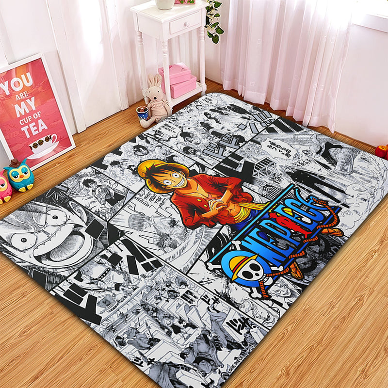 Luffy One Piece Comic Rectangular Area Rug