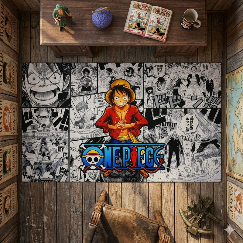 Luffy One Piece Comic Rectangular Area Rug