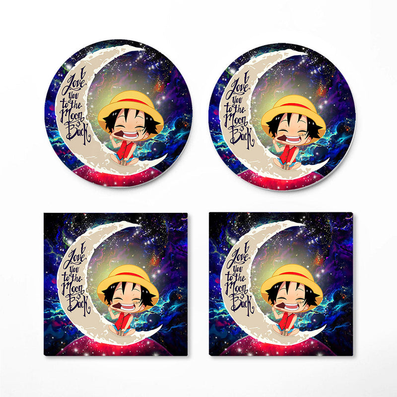 Luffy One Piece Love Love You To The Moon Galaxy Ceramic Decor Coaster - Gift Idea