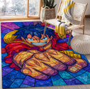 Luffy One Piece Stained Glass Rectangular Area Rug
