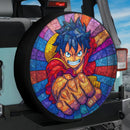 Luffy One Piece Stained Glass Car Spare Tire Cover