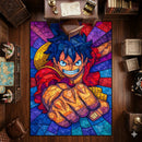 Luffy One Piece Stained Glass Rectangular Area Rug