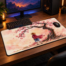 Luffy One Piece Under Cherry Blossom Desk Mat