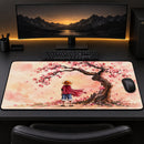 Luffy One Piece Under Cherry Blossom Desk Mat
