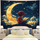 Luffy One Peace Reading On A Crescent Moon 1 Tapestry