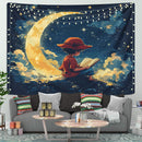 Luffy One Peace Reading On A Crescent Moon 1 Tapestry