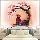 Luffy Stand One Piece Cherry Blossom Tapestry