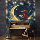 Luffy One Peace Reading On A Crescent Moon Tapestry