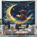 Luffy One Peace Reading On A Crescent Moon Tapestry