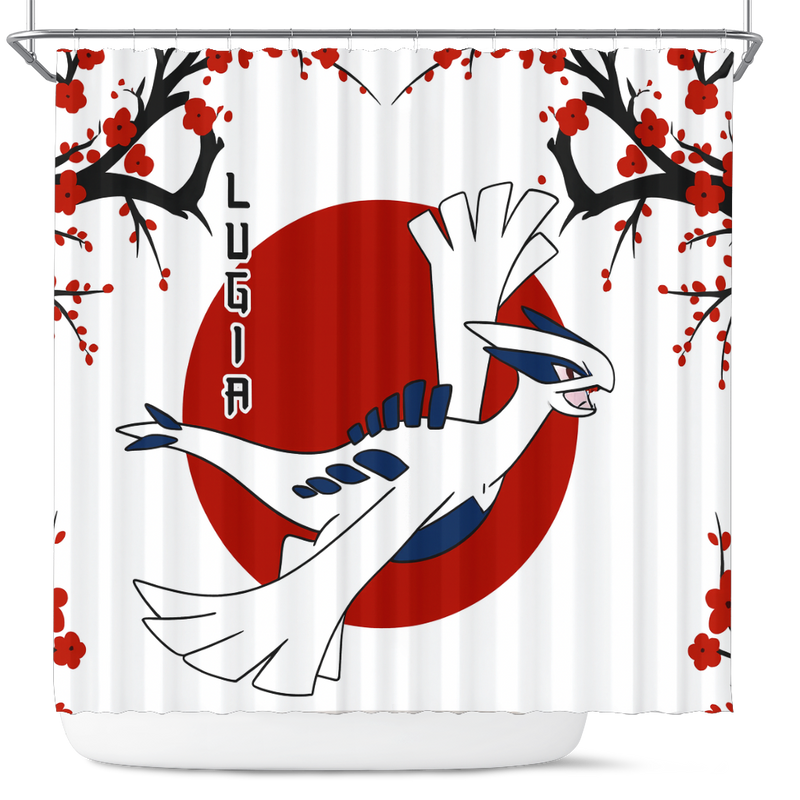 Lugia Pokemon Japan Cherry Blossom Shower Curtain