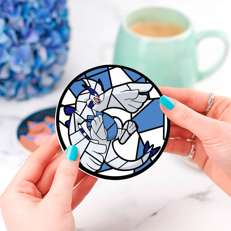 Lugia Pokemon Stained Glass Decor Coaster - Gift Idea